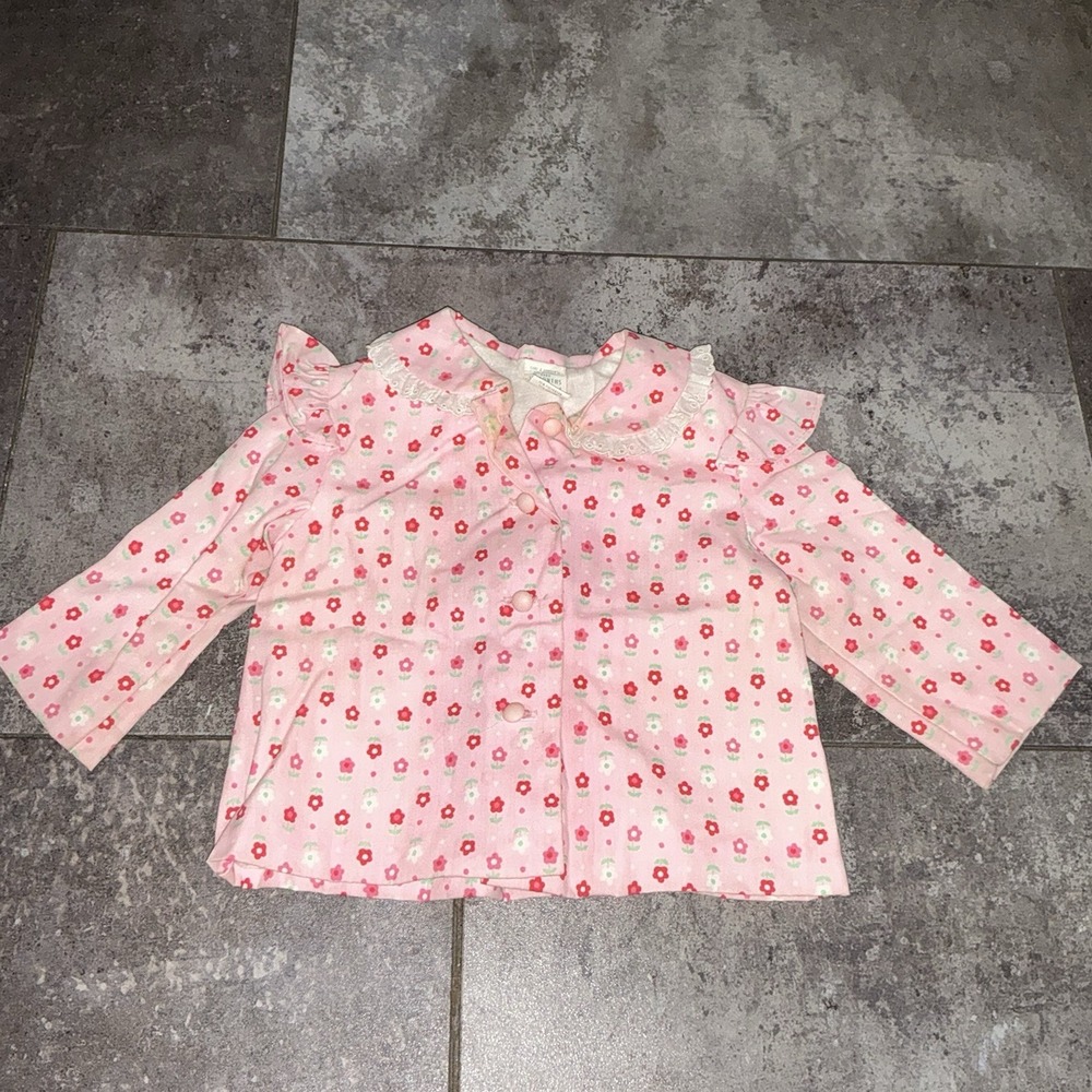 Vintage 70s‎ Thomas Baby Girls 12 Months Jacket Pink Floral Retro 60s